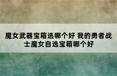 魔女武器宝箱选哪个好 我的勇者战士魔女自选宝箱哪个好